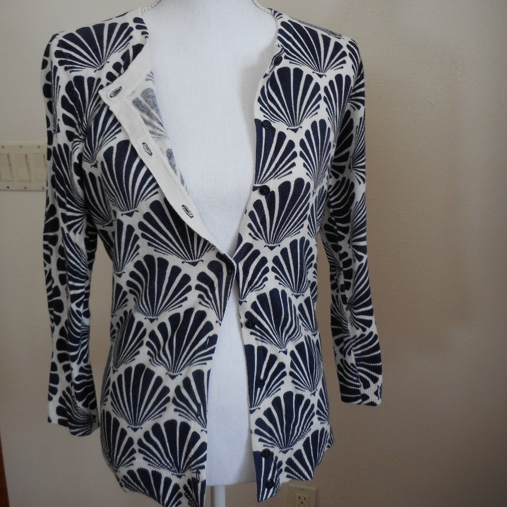 Merona Sweater, Navy and White, SZ S